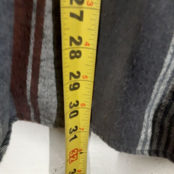 Vintage Karman Flannel Pearl Snap Shirt Mens Large Gray Plaid Long Sleeve - Picture 8 of 8